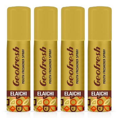 Geofresh Ayurvedic Instant Mouth Freshener Spray Pack of 4 Combo (ELAICHI), 15 g