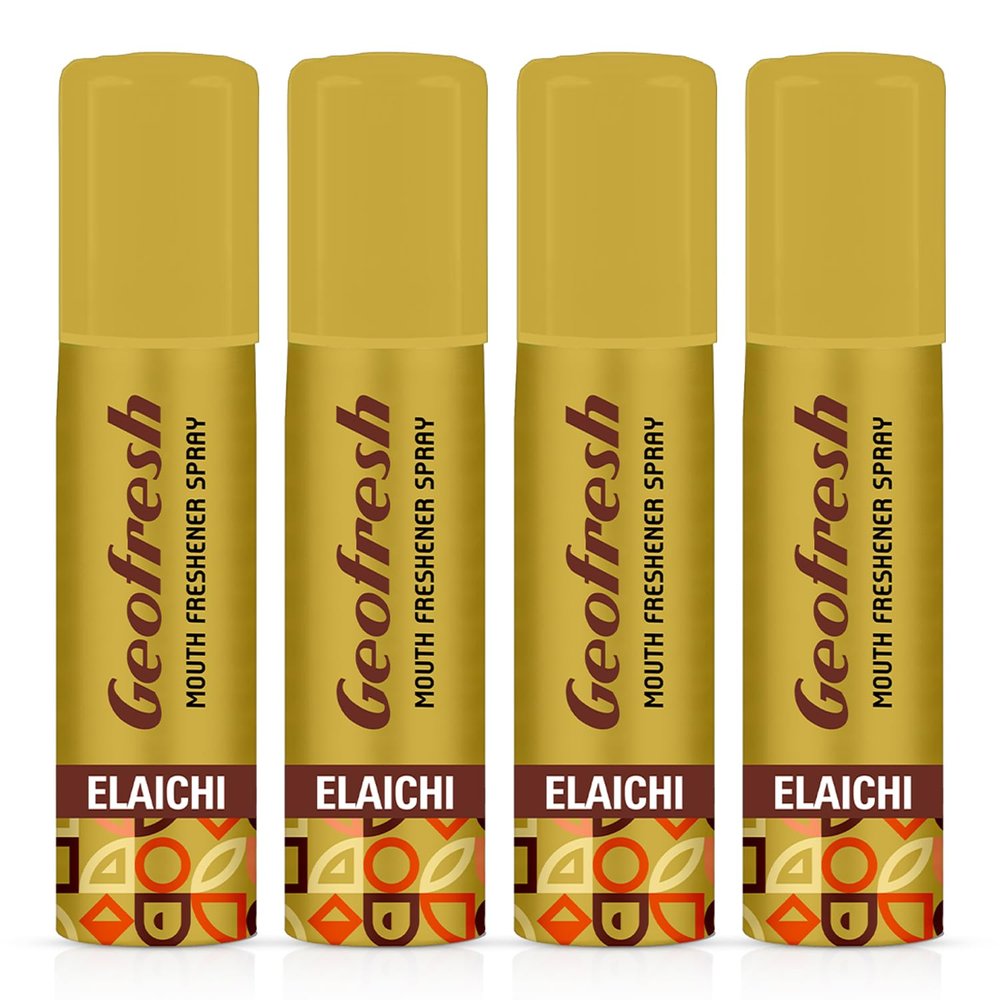 Geofresh Ayurvedic Instant Mouth Freshener Spray Pack of 4 Combo (ELAICHI), 15 g