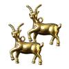 2Pcs Brass Sheep Design Keychain Pendants Creative Zodiac Animal Shaped Pendants Key Rings Ornaments view 1