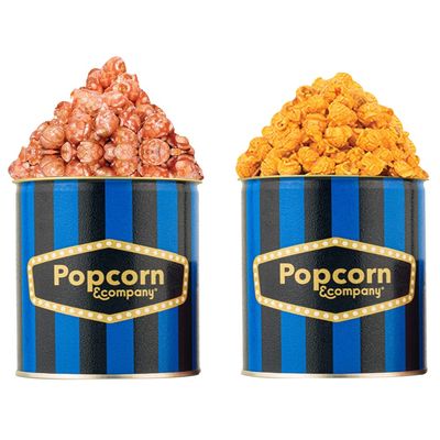 Popcorn & Company Festive Gift Combo Pack of 2 Tins (Crunchy Lichi -130 Gm & Tomato Burst Popcorn -80 Gm) - 210 GM
