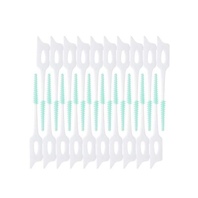 ARTIBETTER 2 Boxes Teeth Interdental Brush Portable Teeth Deep Clean Toothpick Oral Gum Interspace Cleaning Tool for Women Men White (20pcs/Box)