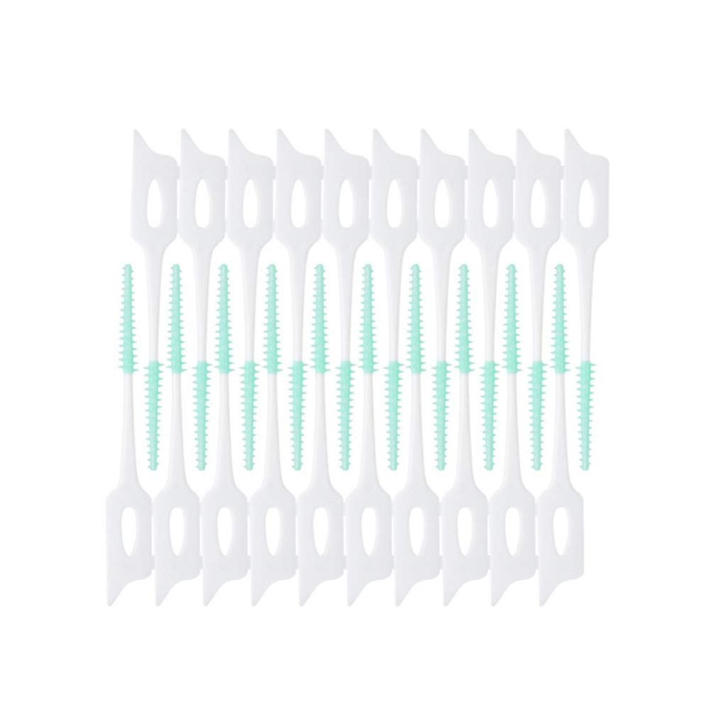 ARTIBETTER 2 Boxes Teeth Interdental Brush Portable Teeth Deep Clean Toothpick Oral Gum Interspace Cleaning Tool for Women Men White (20pcs/Box)