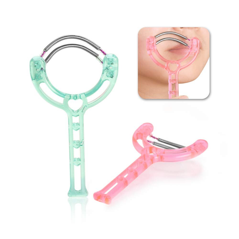 Facial Hair Remover Spring Facial Hair Removal for Women Spring Facial Epilator Removes Hair On The Upper Lip Chin Cheeks & Sideburns (Random Color) -Layfoo