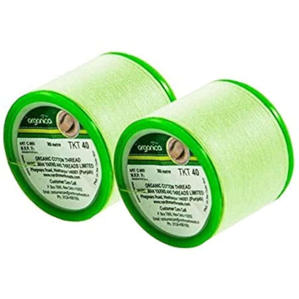 TINY DEAL Organic Cotton Eyebrow Threading Thread for Eyebrow-Shaping, Removing Facial Hair and Smoothening Facial Skin 2 Spool x 300m