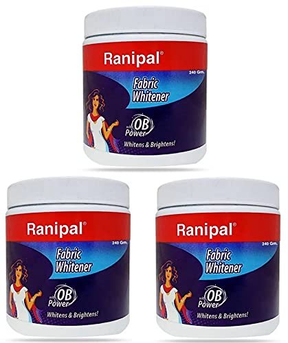Ranipal Fabric Whitener/Cloth Whitener for Your White and Colored Clothes | Ranipal Fabric Whitener Powder Detergent - Pack of 3 (75 Gm)