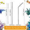 Fancyku Stainless Steel Straws for Drinking with Brushes (1 Bent + 1 Straight + 1 Brushes) set of 3 view 2