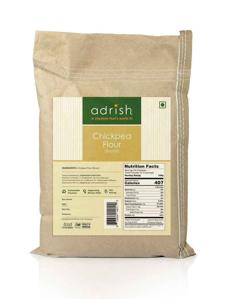 Adrish ZeroWaste Organic Besan 3 kg