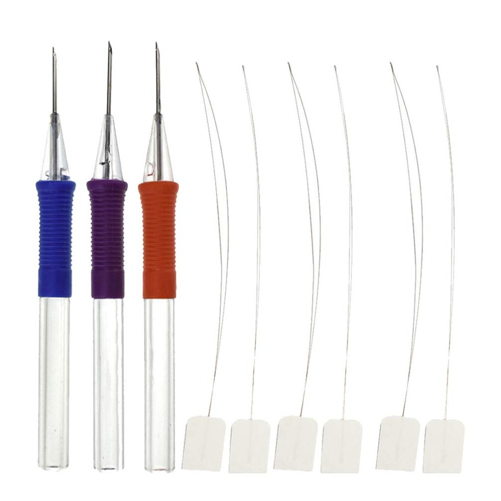 ARTIBETTER 9pcs Embroidery Punch Needle Tool Set Felting Punch Needles Embroidery Stitching Pen Threader for Poking Cross Stitch Tools