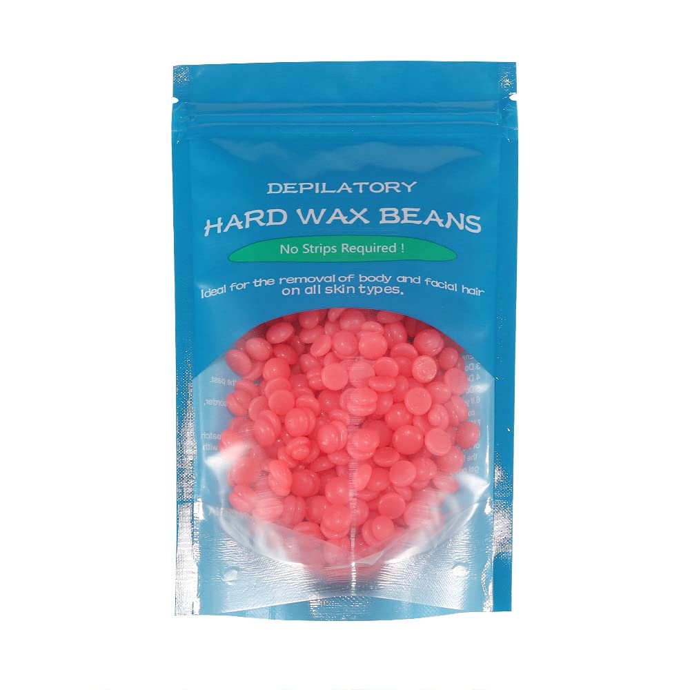 50g Waxing Bean Hair Remove Hair Removal Depilation Accessories for Salon Nostril Nasal Arm Leg Armpit Eyebrows Cleaning Daily Use(Strawberry) -Layfoo