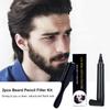 2pcs Beard Pencil Filler Kit Beard Pen and Wooden Beard Brush Moustache Filling Pen Waterproof Men Beard Makeup(Black) -Layfoo view 2