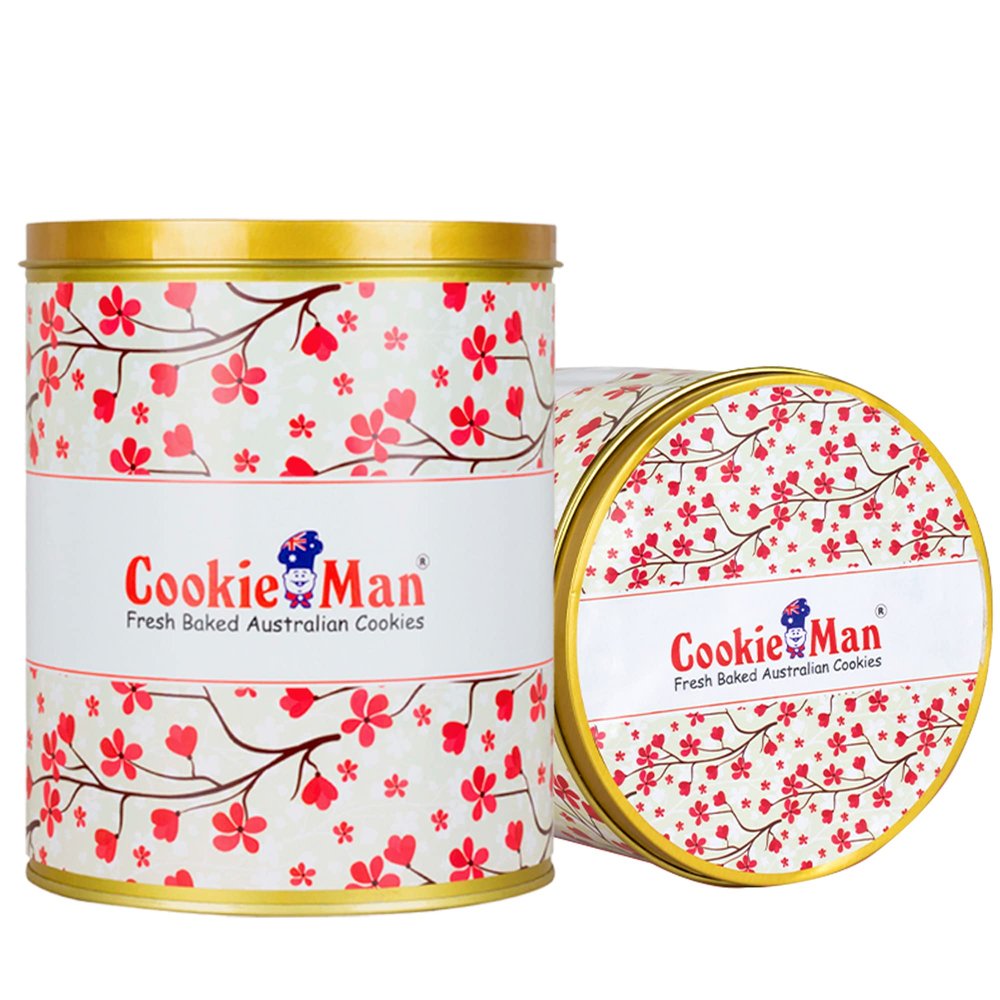 CookieMan Assorted Cookies Gift Tin| Premium Gift Box With Choco Chip, Double Choco Chip, Butter Cashew & Mocha Cookies For Special Occasions & Gifting,600 Gram