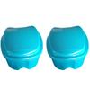 HEALLILY 2Pcs Denture Case Portable Denture Bath Box Case False Teeth Storage Box Denture Cup with Strainer Basket for Travel Home Cleaning (Random Color) view 3