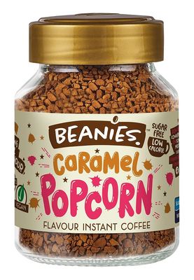 Beanies|Instant Flavoured Coffee |Caramel Popcorn|Low Calorie, Sugar Free|50 g|Pack of 1