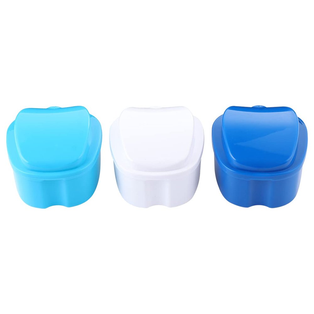 ARTIBETTER 3Pcs Denture Case Denture Bath Box Denture Retainer Container False Teeth Retainer Storage Container