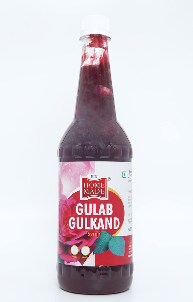 RK HOME MADE NATURAL SYRUP | Gulab Gulkand Syrup Concentrated Syrups & Squash | Gluten Free | 100 % Vegan & Low Fat | A Perfect Drink For House Parties, Picnics, And Road Trips To Everyones Delight 750 - Ml