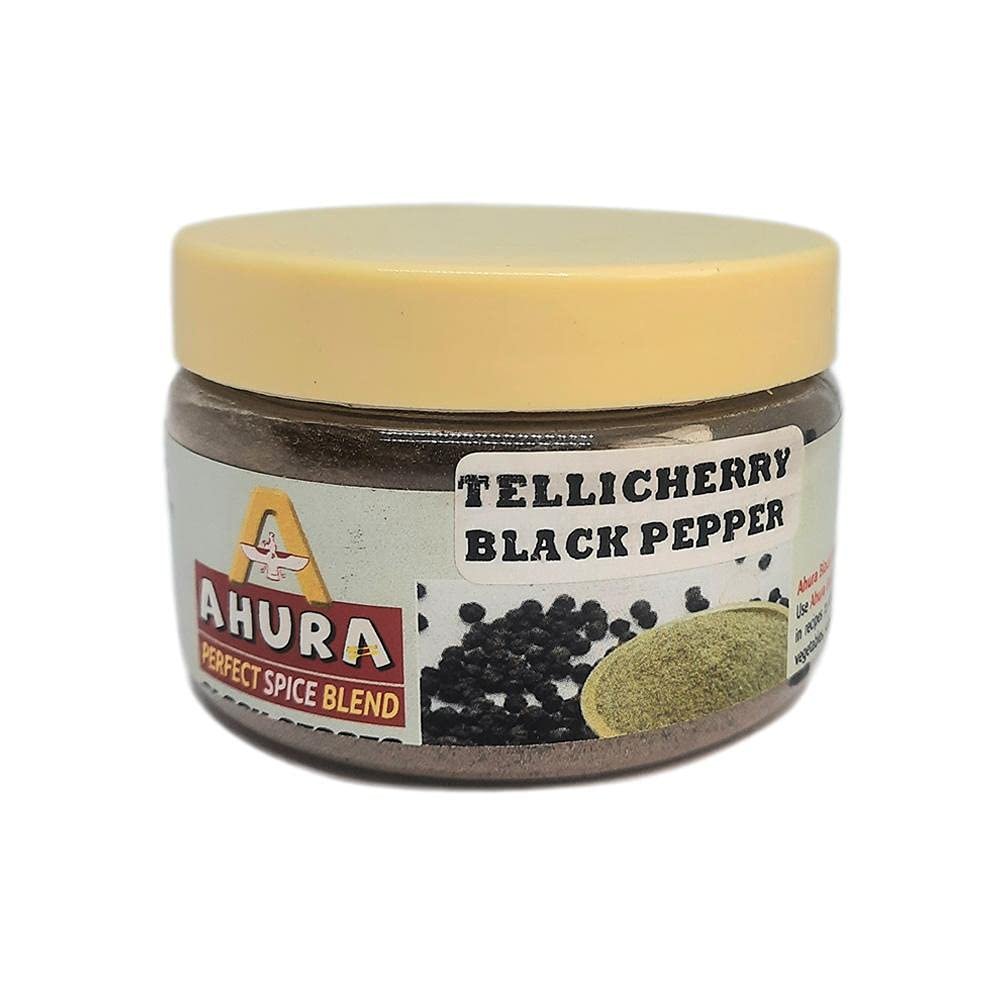 Ahura Spices | Tellichery Black Pepper powder (50Gm)