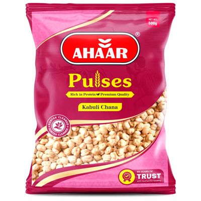 Ahaar Kabuli Chana 2Kg | White Chole (500g X 4 Pack)