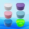 HEALLILY 6PCS Denture Case Cup Box Holder Storage Soak Container With Strainer Basket For Travel Cleaning Store (White dark blue light blue purple pink fluorescent green) view 3