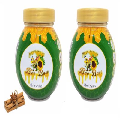 Bee Base Pure Raw Natural Cinnamon Infused Natural Honey 250g (Pack Of 2) / Madh, Sahad / 100% Pure Natural Honey Unfiltered/No Artificial Flavour, Colour, Sugar or Preservatives