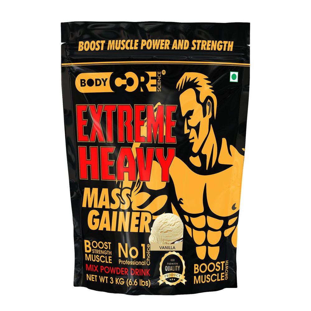 Body Core Science Extreme Heavy Mass Gainer-3Kg (Vanilla, PO1)