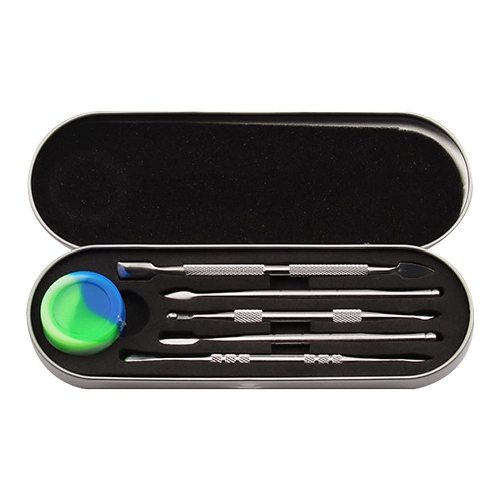 HEALLILY 7pcs Pipe Cleaning Tool Smoke Paste Storage Tank Stainless Steel Spoon DIY