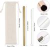 7 Pcs 8.5" Reusable Boba Drinking Straws 304 Stainless Steel Straws Set with 2 Cleaning Brushes Wide Metal Straw for Bubble Tea Milkshakes Smoothie Bar Accessory (Gold) view 3