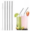 EzLife Reusable BPA-Free Metal, Dishwasher Safe Stainless Steel Drinking Straws with Cleaning Brush, 8.5 Inches (4 Straight Straws, 1 Brush) view 1