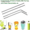 EzLife Reusable BPA-Free Metal, Dishwasher Safe Stainless Steel Drinking Straws with Cleaning Brush, 8.5 Inches (2 Bend & 2 Straight Straws, 1 Brush) view 3