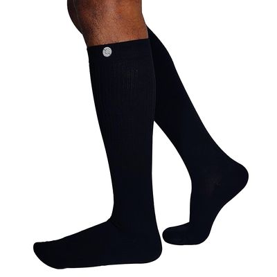 KUE Knee Compression Socks for Men & Women, Pain Relief, Boost Stamina, Circulation & Recovery, Perfect for Running, Football, Sports Activity I Moisture Wicking I Ankle and Arch Support I Knee Socks Black(S/M)