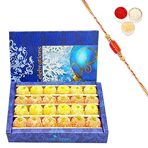 Ghasitaram Gifts Sweets - Coconut Delight 800 GMS with Rakhi