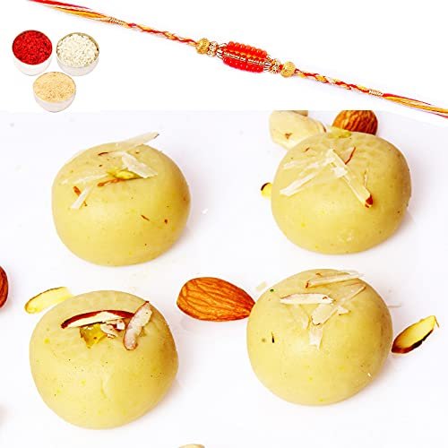Ghasitaram Gifts Sweets - Mawa Peda (White) (800 GMS) with Rakhi