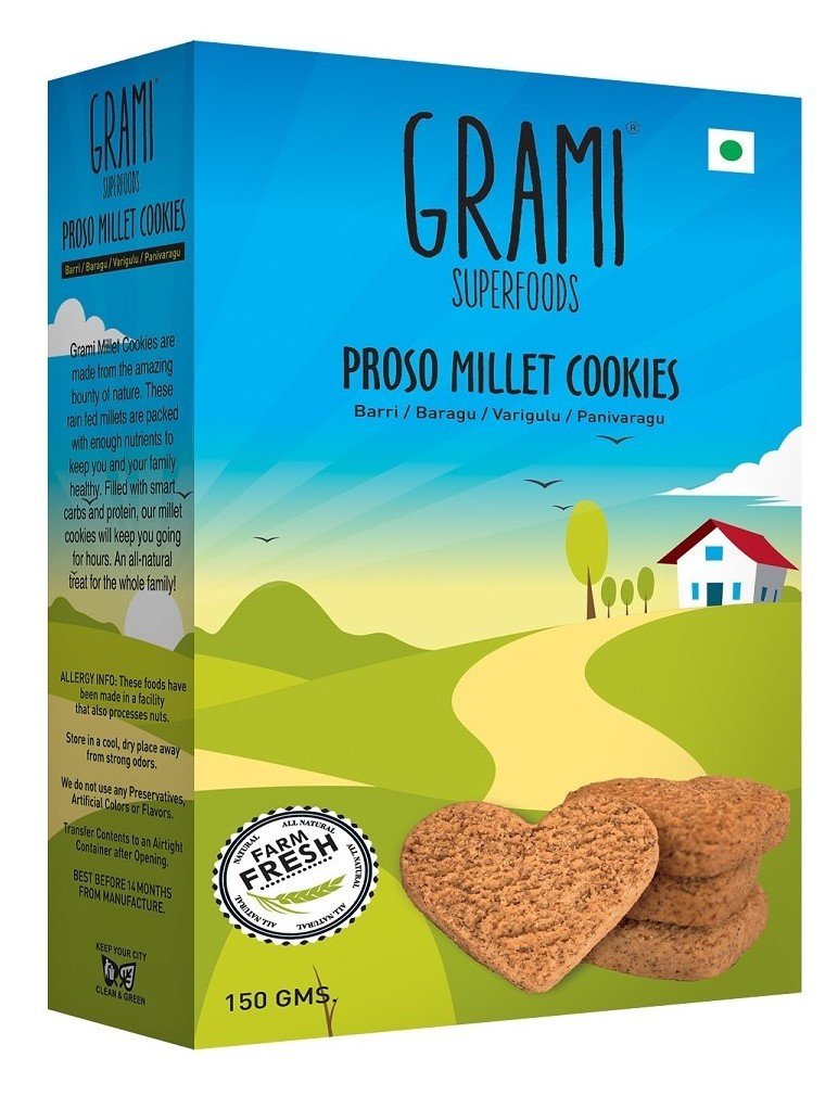 GRAMI SUPERFOODS PROSO Millet Cookies (Pack of 3) 150G