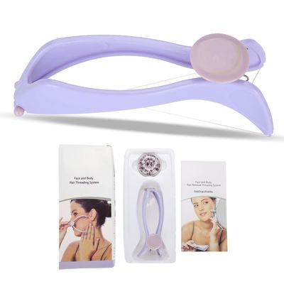 Facial Hair Epilator for Women, Comfortable Ideal Gifts Threading Hair Removal Epilator Facial Neck Hair Removing Tool with 10 Cotton Lines (Blister Pack)