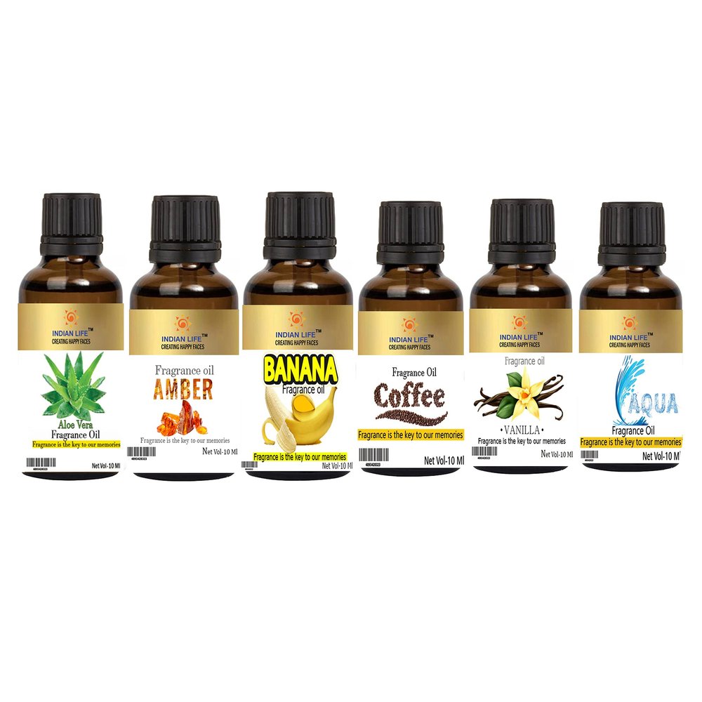 100% Pure Smell Fragrance Oil Aloe vera|Amber| Banana| |Coffee|Vanilla|Aqua| For Bathbomb|Herbal Handmade Soap|Room Freshener|Diffusion| Meditation(Pack of 6) 10 Ml each