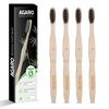 AGARO Bamboo Toothbrush for Adults, 4 pcs, Chorcoal Activated Soft Nylon Bristle with Bio-Degradable Natural Untreated Bamboo Wooden Handle view 1
