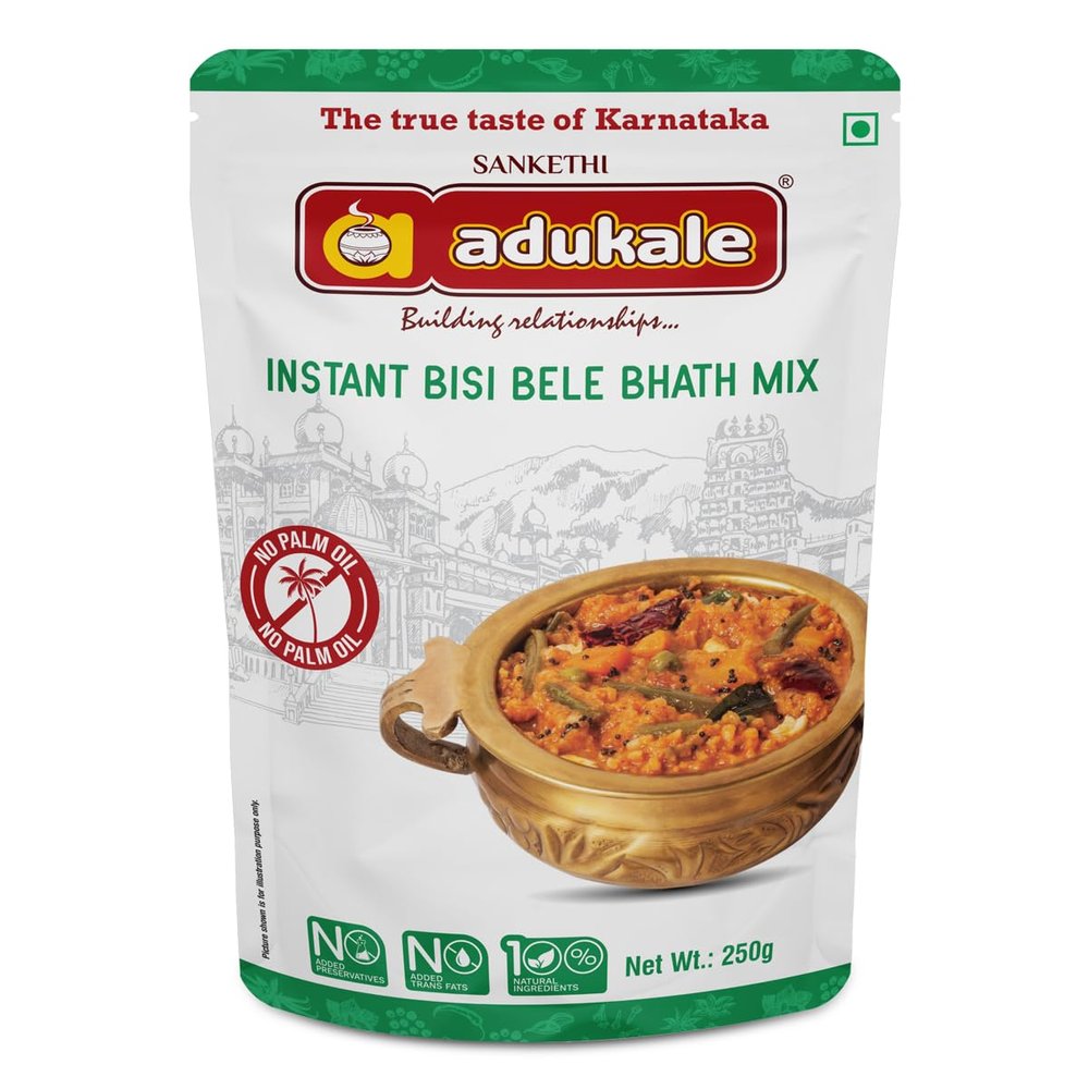 Adukale Instant Bisi Bele Bhath | Traditional South Indian Breakfast | 250g Pack