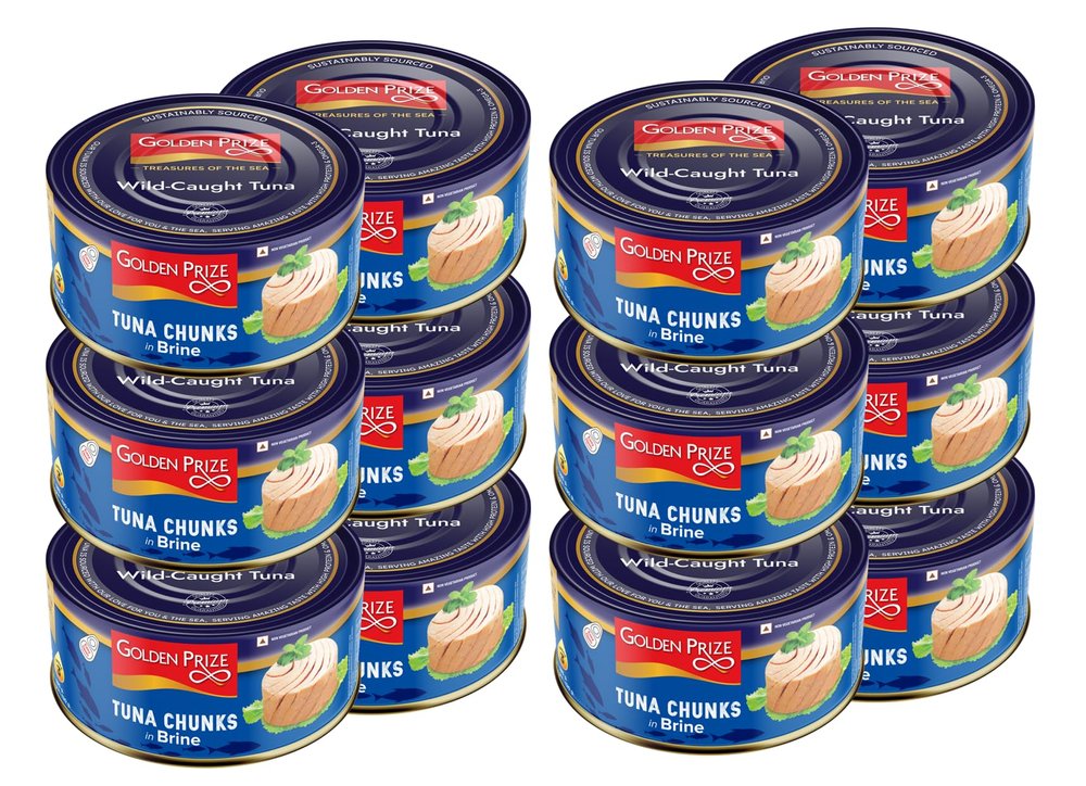 Golden Prize Tuna Chunks in Brine, 185g (Pack of 12)