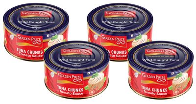 Golden Prize Canned Tuna Chunks in Tomato Sauce, 185g (Pack of 4)