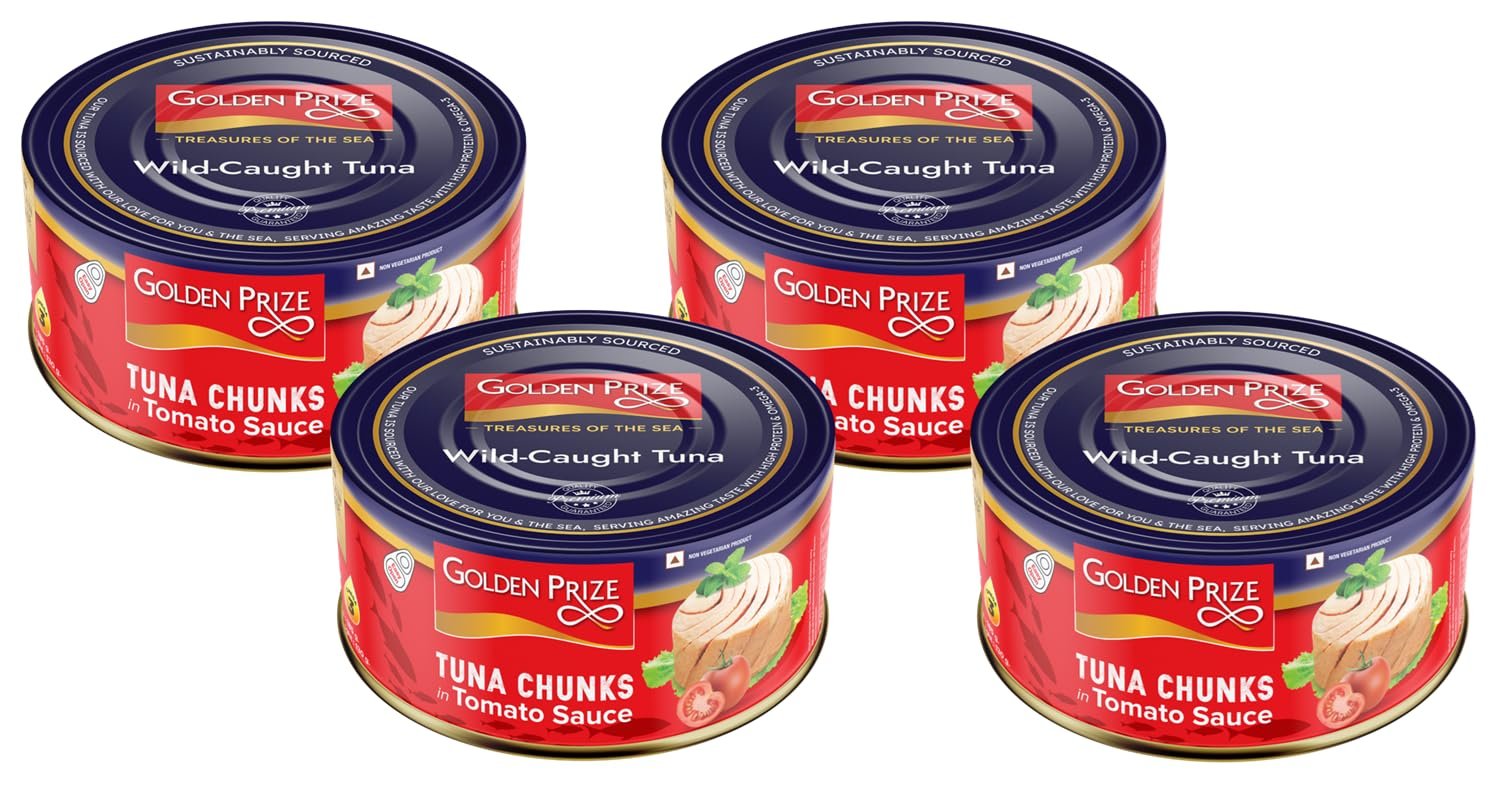 Golden Prize Canned Tuna Chunks in Tomato Sauce, 185g (Pack of 4)