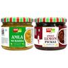 Add me Seed less Dry Amla Murabba Without Syrup Immunity boosters & Lemon Pickle Khatta Meetha Nimbu Sweet and Sour Without Oil Lime Pickle Nimbu Ka Achar 300gm each homemade Recipe & Taste combo gift pack Glass Jar view 1