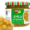 Add me Seed less Dry Amla Murabba Without Syrup Immunity boosters & Lemon Pickle Khatta Meetha Nimbu Sweet and Sour Without Oil Lime Pickle Nimbu Ka Achar 300gm each homemade Recipe & Taste combo gift pack Glass Jar view 2