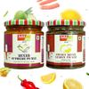 Add me Rajasthani Mix Achar Homemade Mixed Supreme Mango Chilli Lemon Carrot ker Ginger karonda lasoda Fruit Pickle 200gm & khatta meetha nimbu ka achar, Lime Pickle 200gm Combo Gift Pack Glass Jar view 2