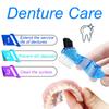 Denture Soaking Box Orthodontic Retainer Bath Case with Strainer Basket, False Teeth Container Dental Denture Bath Box Case Cup for Travel Cleaning - White view 3