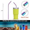 Fancyku Stainless Steel Straws for Drinking with Brushes 2 Straight, 2 Bend and 1 Brush Rainbow Color view 2