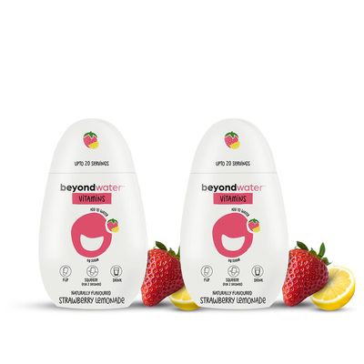 Beyond Water Vitamin (Strawberry Lemonade) - Pack of 2 X 20 servings each | Flavoured Vitamin Water | Zero Calories Sugar-Free Water Enhancer Energy Drink mix | Summer Drink Mix