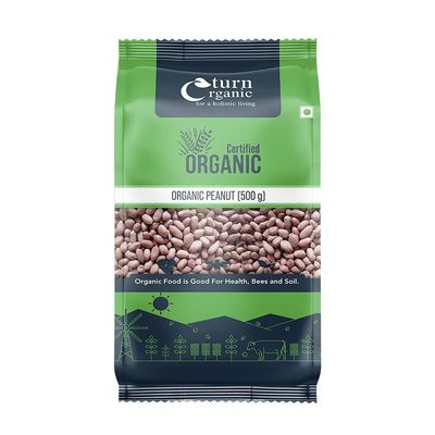 Turn Organic Peanuts Raw, 500 g (Pack Of 2)