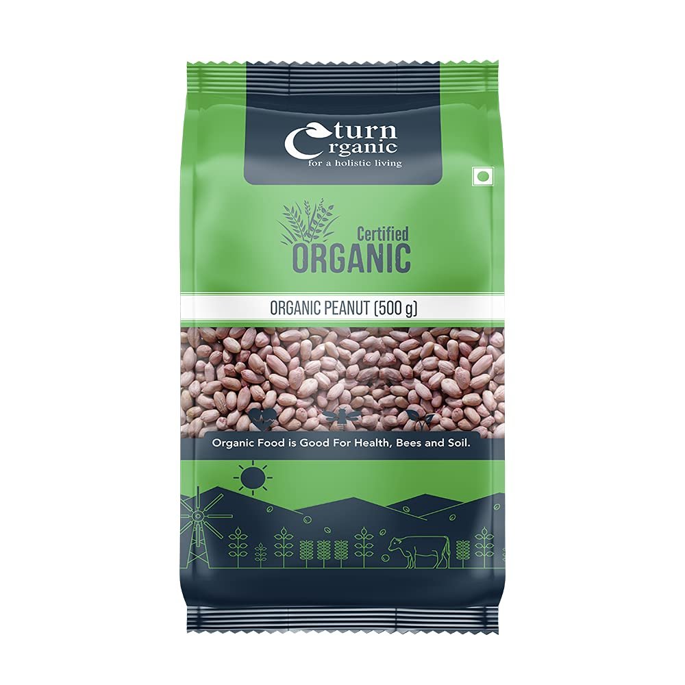 Turn Organic Peanuts Raw, 500 g (Pack Of 2)