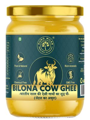 A2 Desi Bilona Cow Ghee - Pure Fresh Premium Tuppa from A2 Desi Cows | Organic Ghrut Natural Curd Churned Nei | Non-GMO | Forest Herbs Fed & Grass-Fed | Enhance Immunity Stamina and Heart Health
