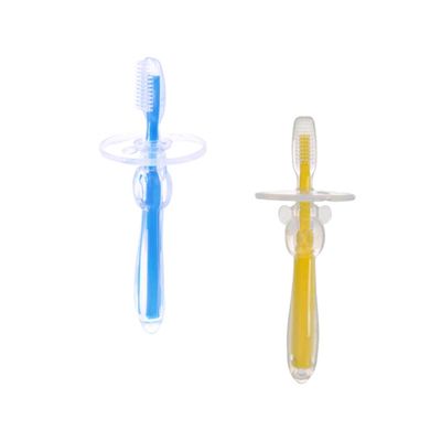 ARTIBETTER 2Pcs Baby Toothbrush Soft Bristle Training Toothbrush Silicone Toothbrush with Suction Base for Kids Toddler Baby Infant