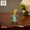Aquagems Panchdhatu Cats Eye/Lahsunia 3.25 Ratti or 3 Carat Astrological Birthstone 5 Metals Gold Plated Pendant for Men & Women -AN1325 view 2